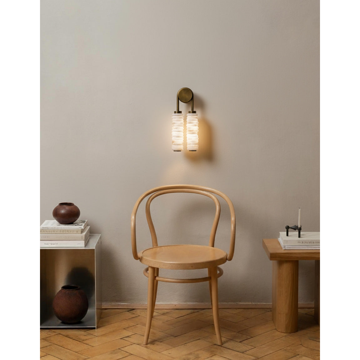 Double Modern Alabaster Wall Lamp