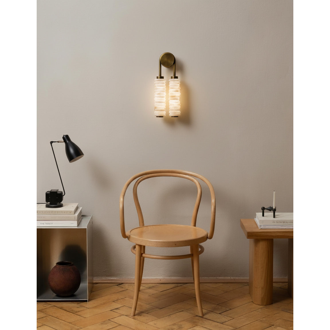 Double Modern Alabaster Wall Lamp