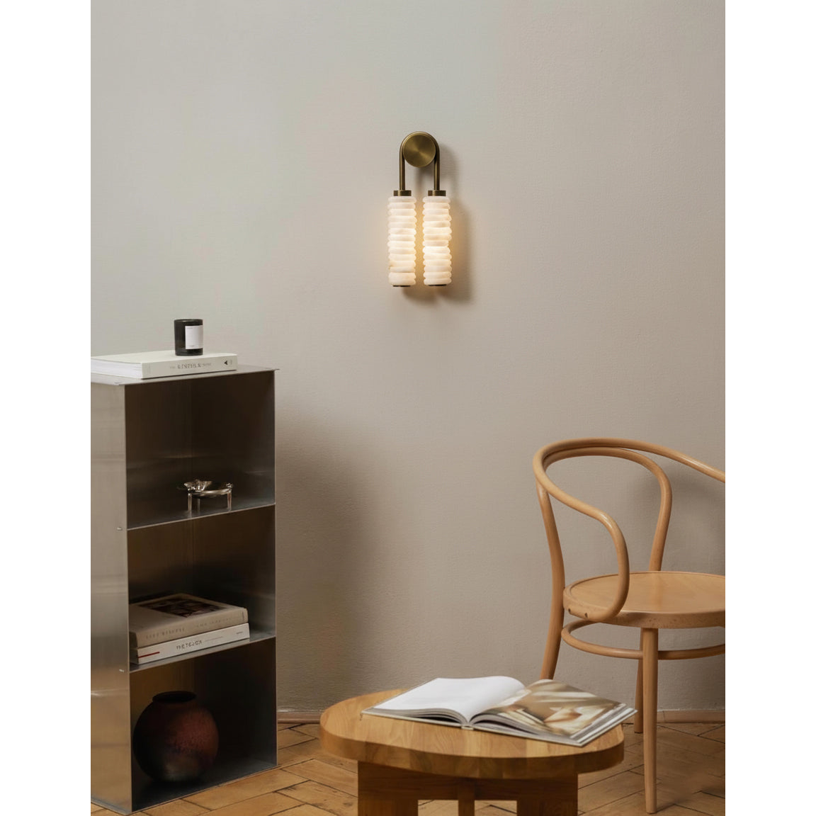 Double Modern Alabaster Wall Lamp