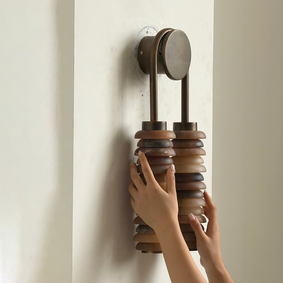 Double Modern Alabaster Wall Lamp