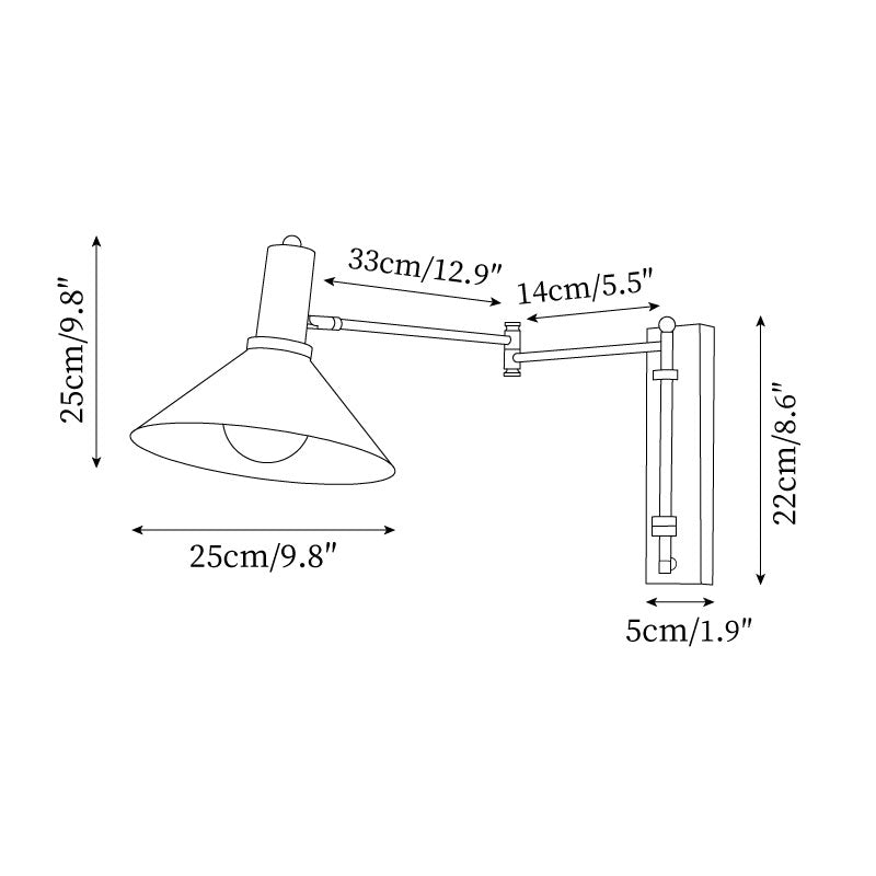 Peak Wall Lamp Adjustable Arm Red Reading