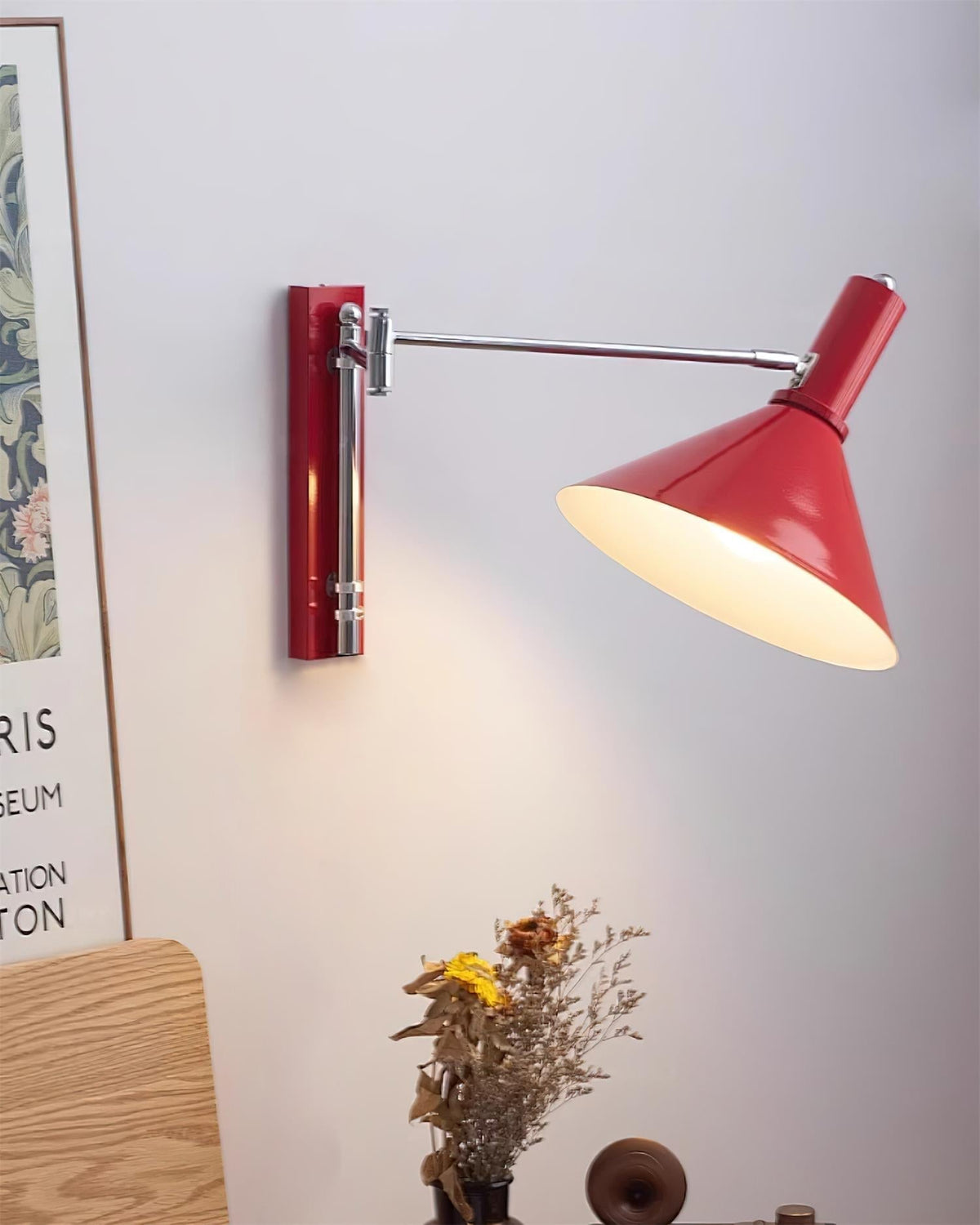 Peak Wall Lamp Adjustable Arm Red Reading