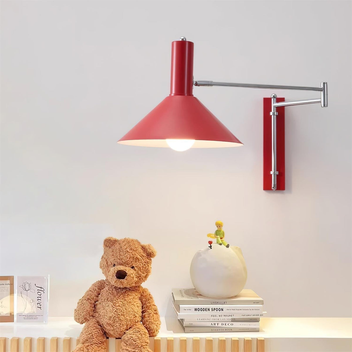 Peak Wall Lamp Adjustable Arm Red Reading