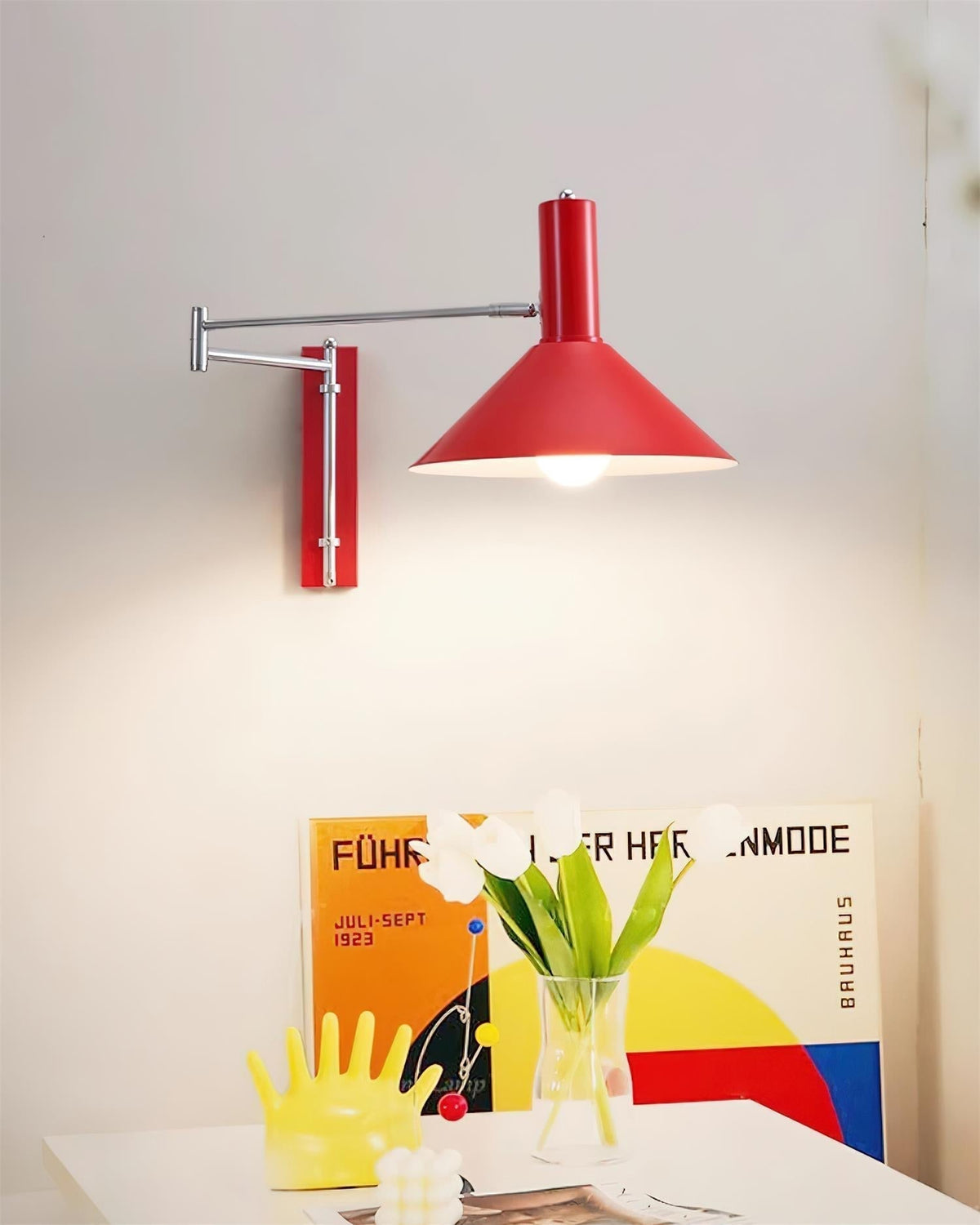 Peak Wall Lamp Adjustable Arm Red Reading