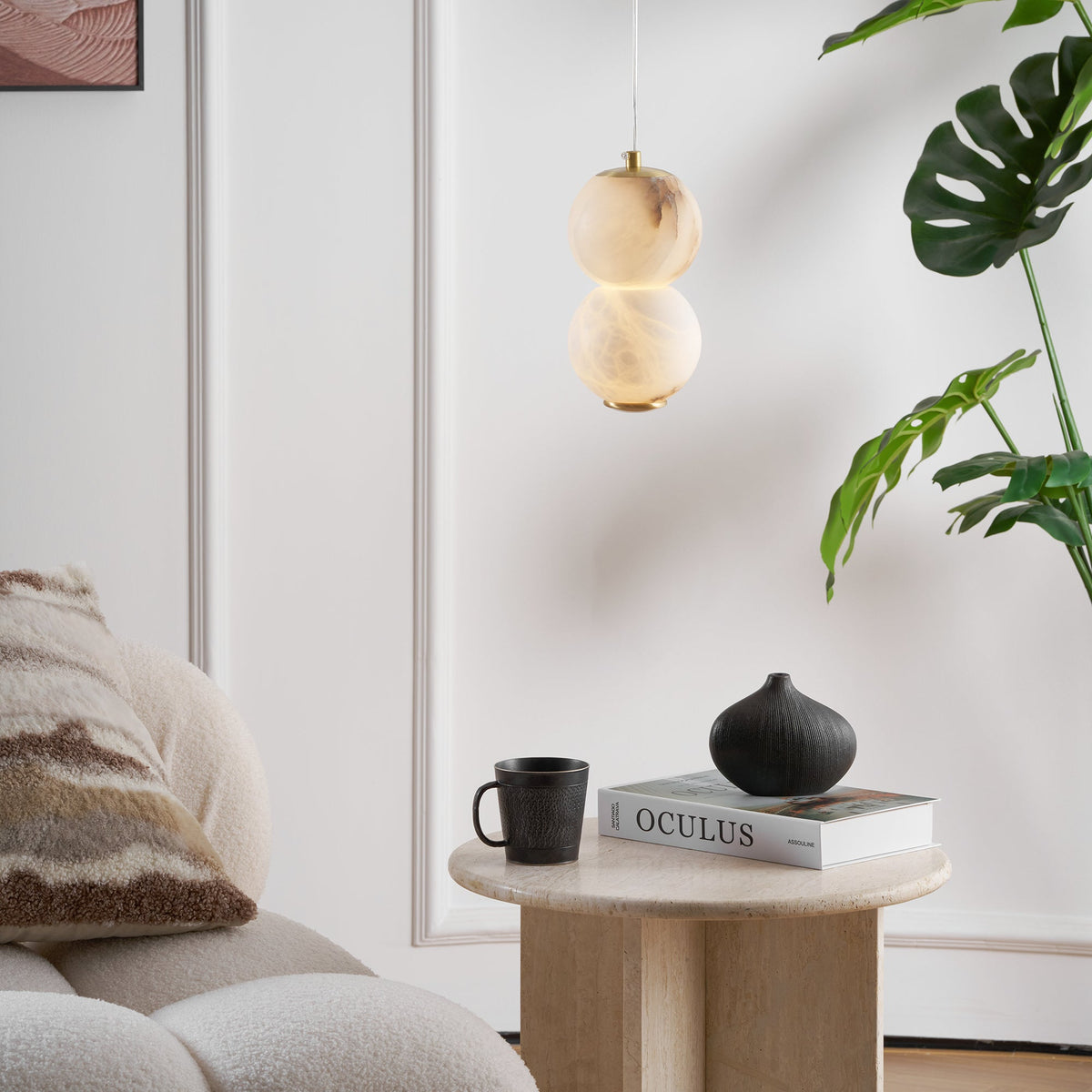 Lasides Alabaster Pendant Light Head 2 /3/4
