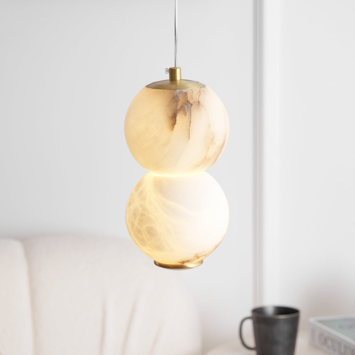 Lasides Alabaster Pendant Light Head 2 /3/4