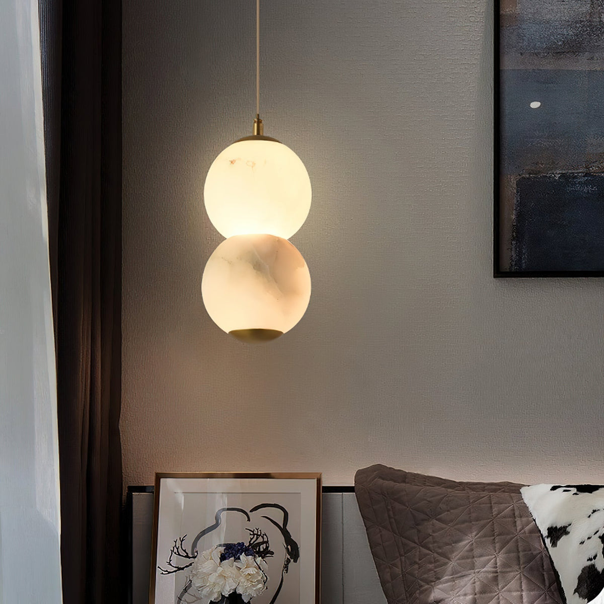 Lasides Alabaster Pendant Light Head 2 /3/4