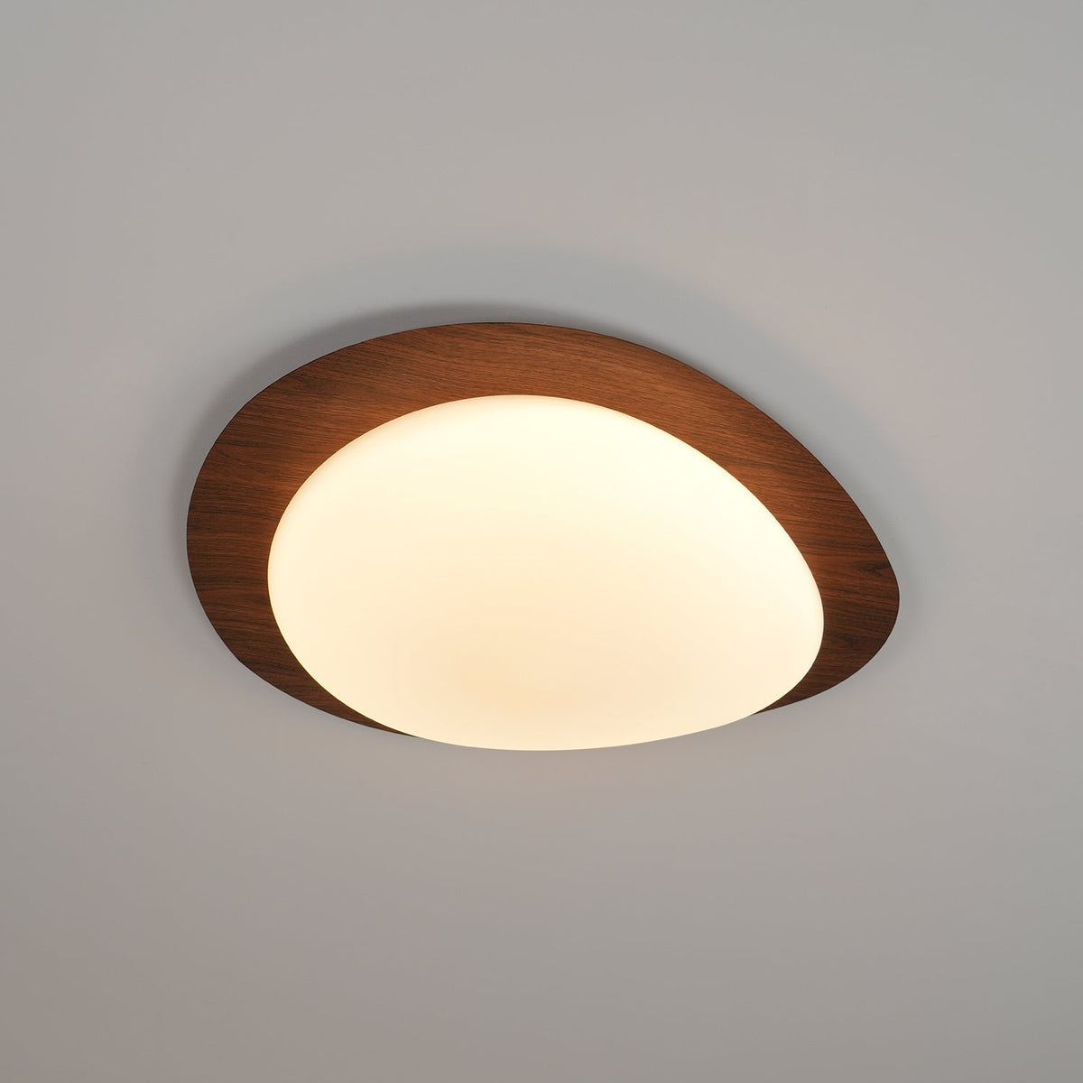 Tulapis Pebble Walnut Ceiling Light