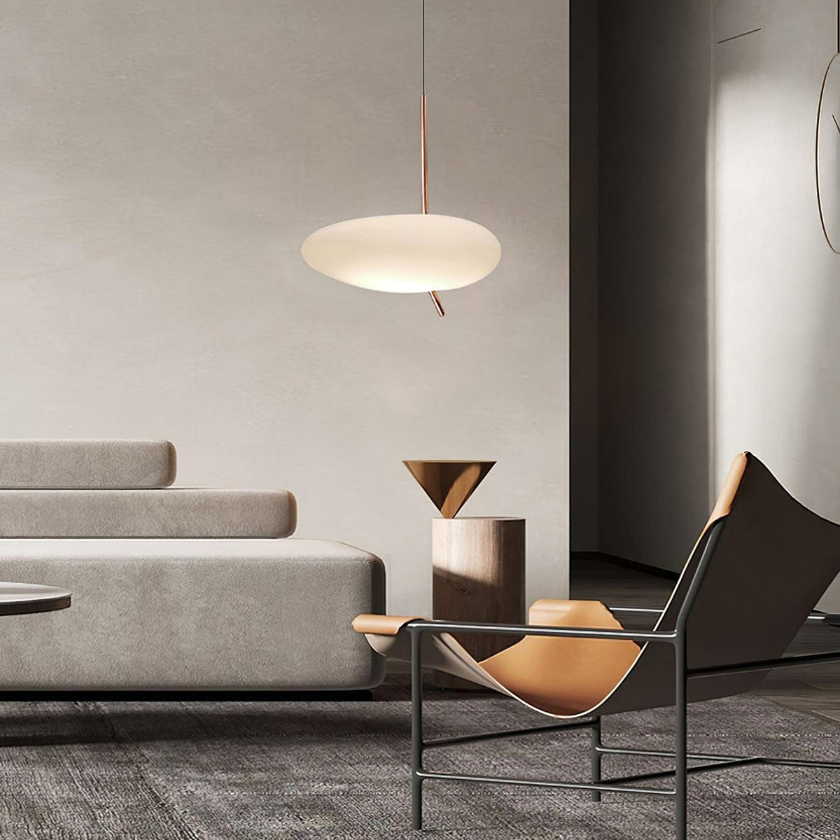 Pokakun Rose Gold Pebble Pendant Light