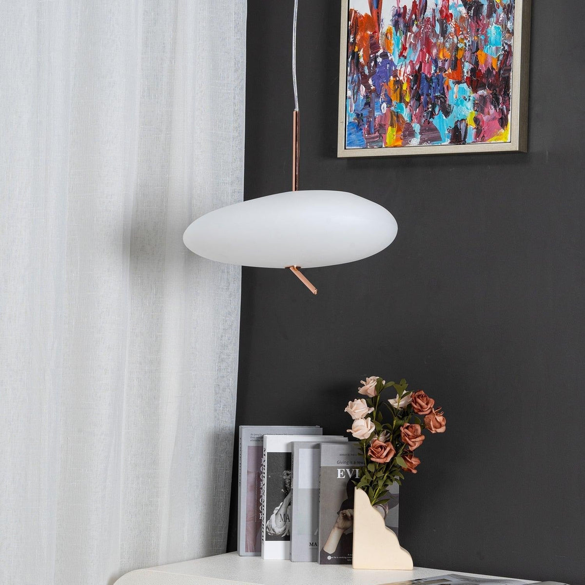 Pokakun Rose Gold Pebble Pendant Light