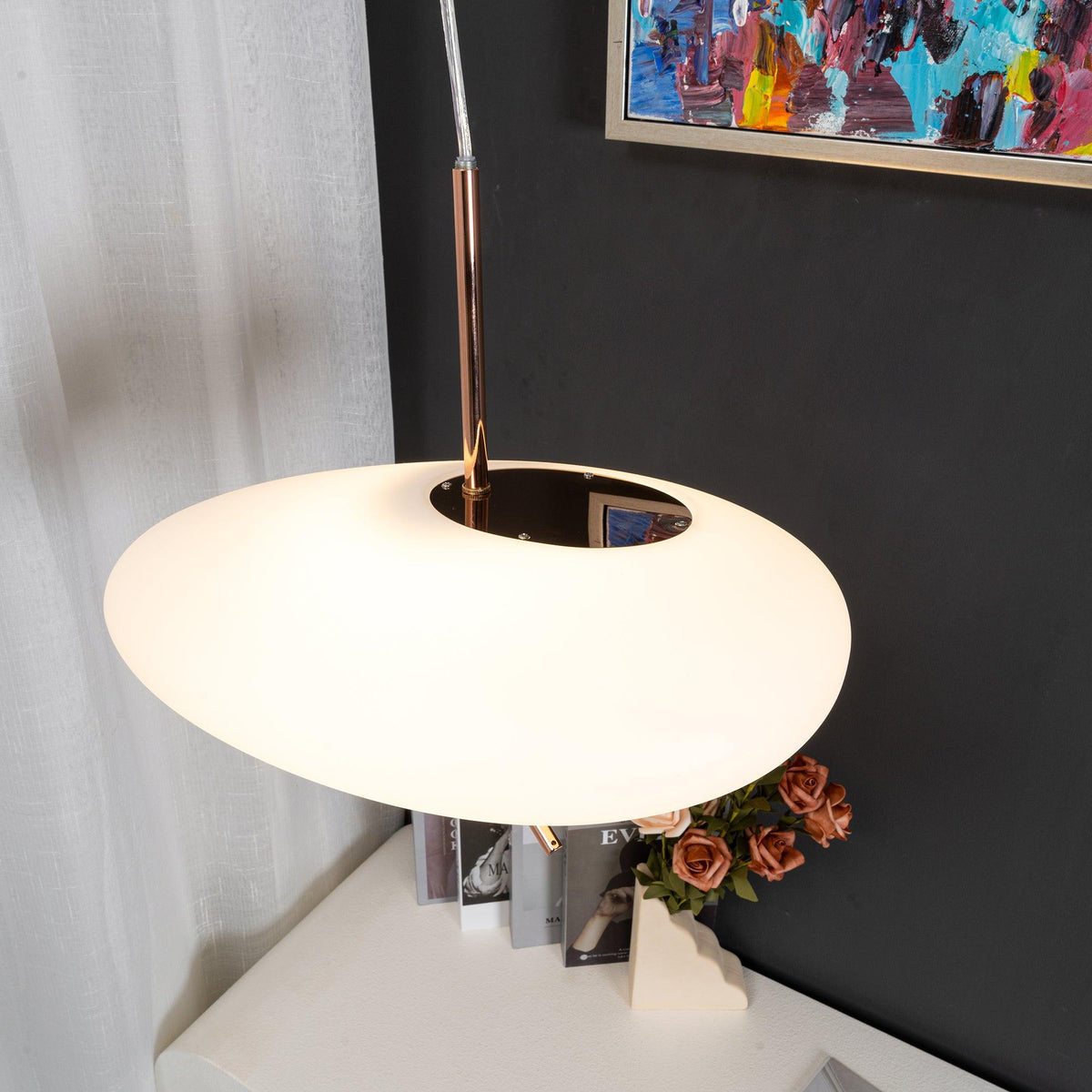 Pokakun Rose Gold Pebble Pendant Light