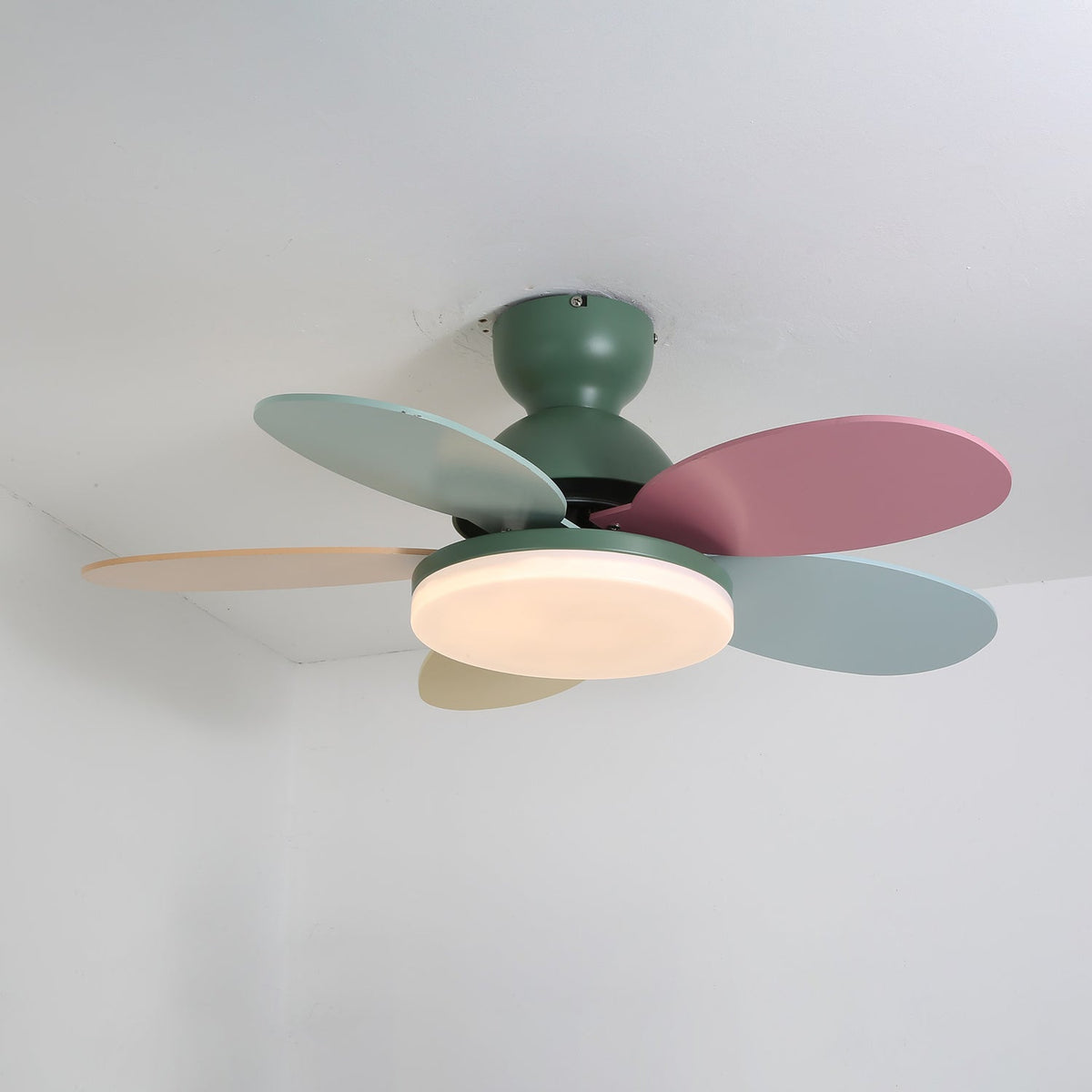 Eireise Colorful Glass Kids Ceiling Fan Light