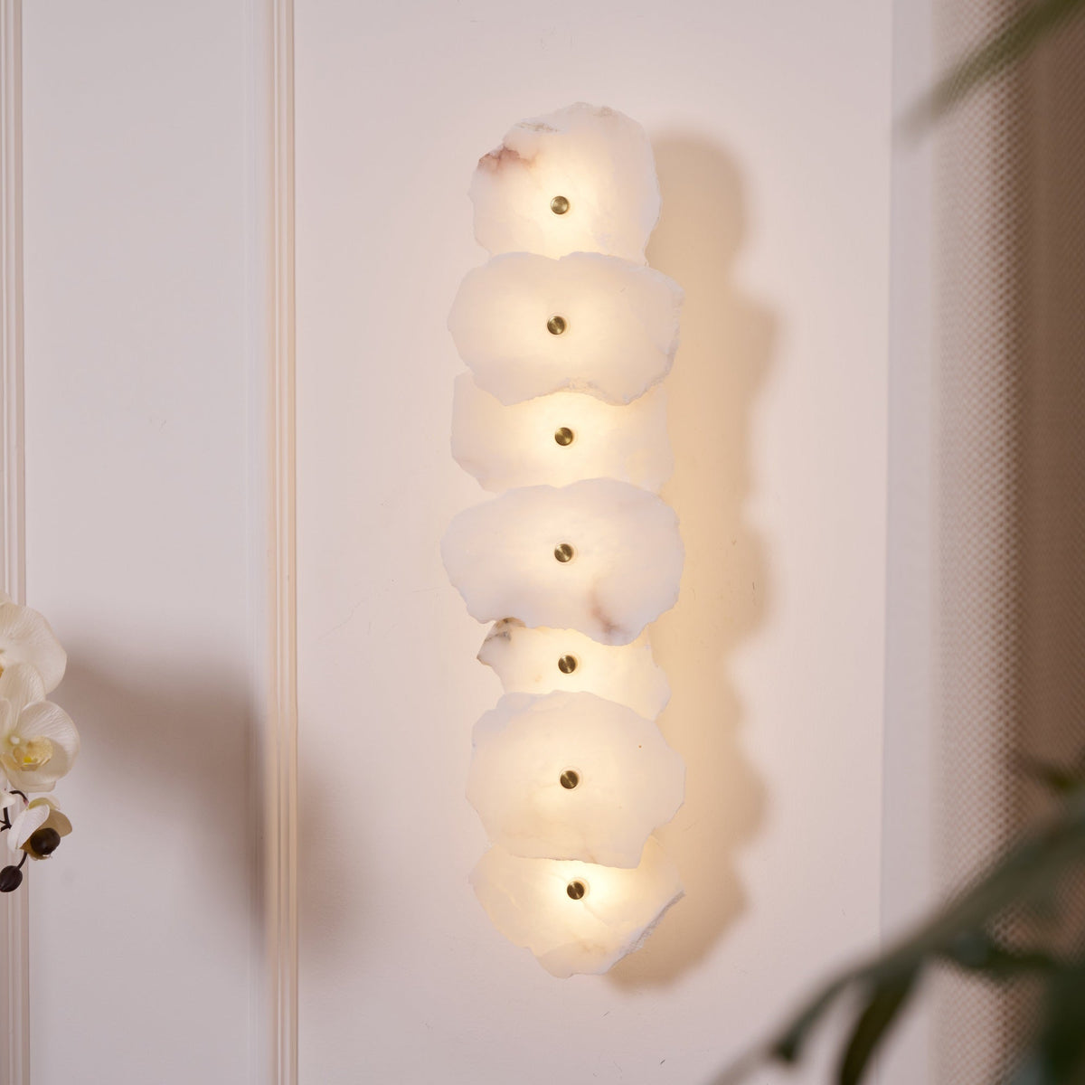Alaeila Floral Cluster Alabaster Wall Light