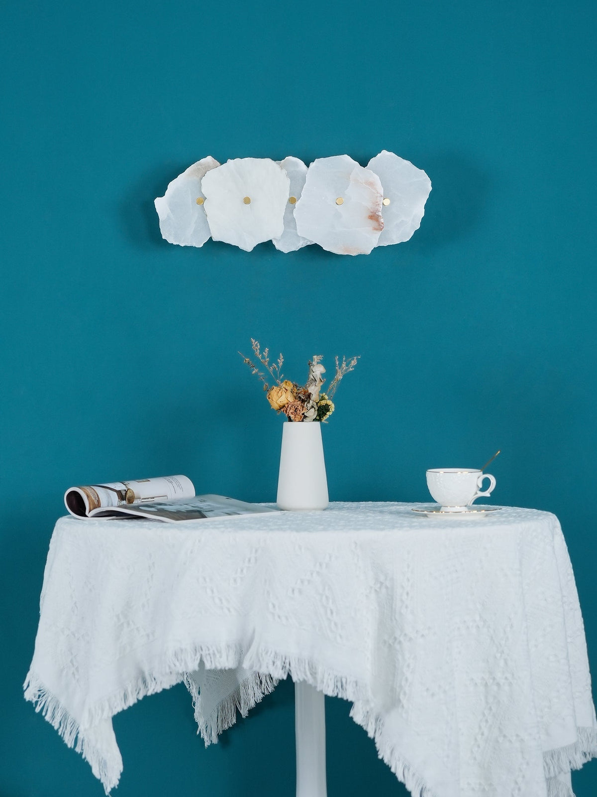 Alaeila Floral Cluster Alabaster Wall Light