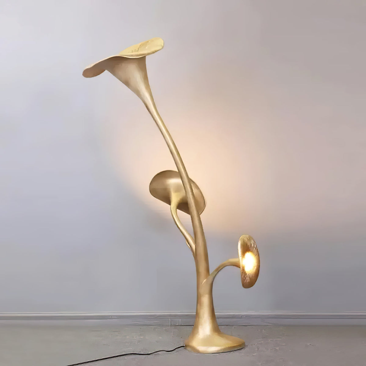 Esole Floral Brass Floor Lamp