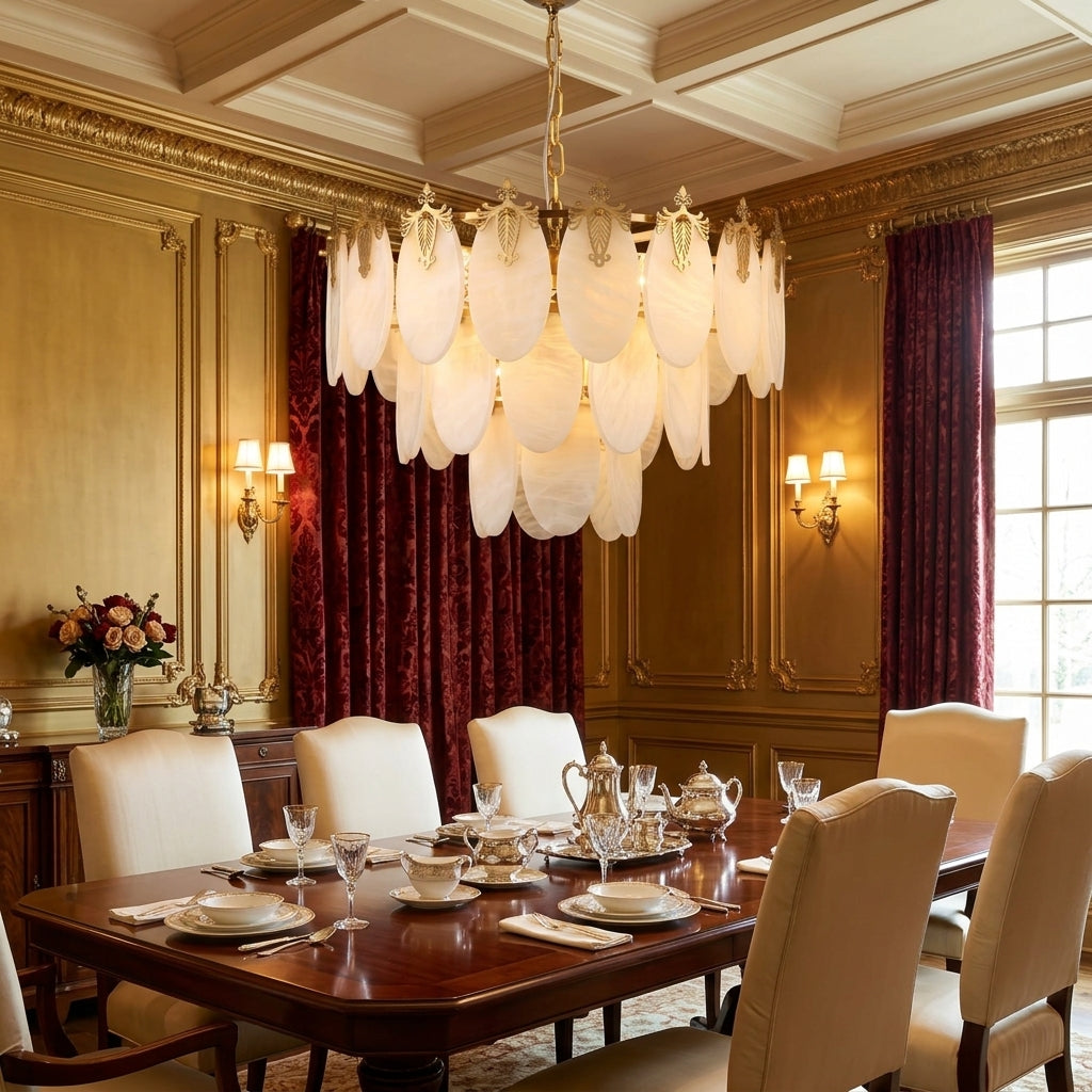 Fallowstone Botanical Alabaster Chandelier