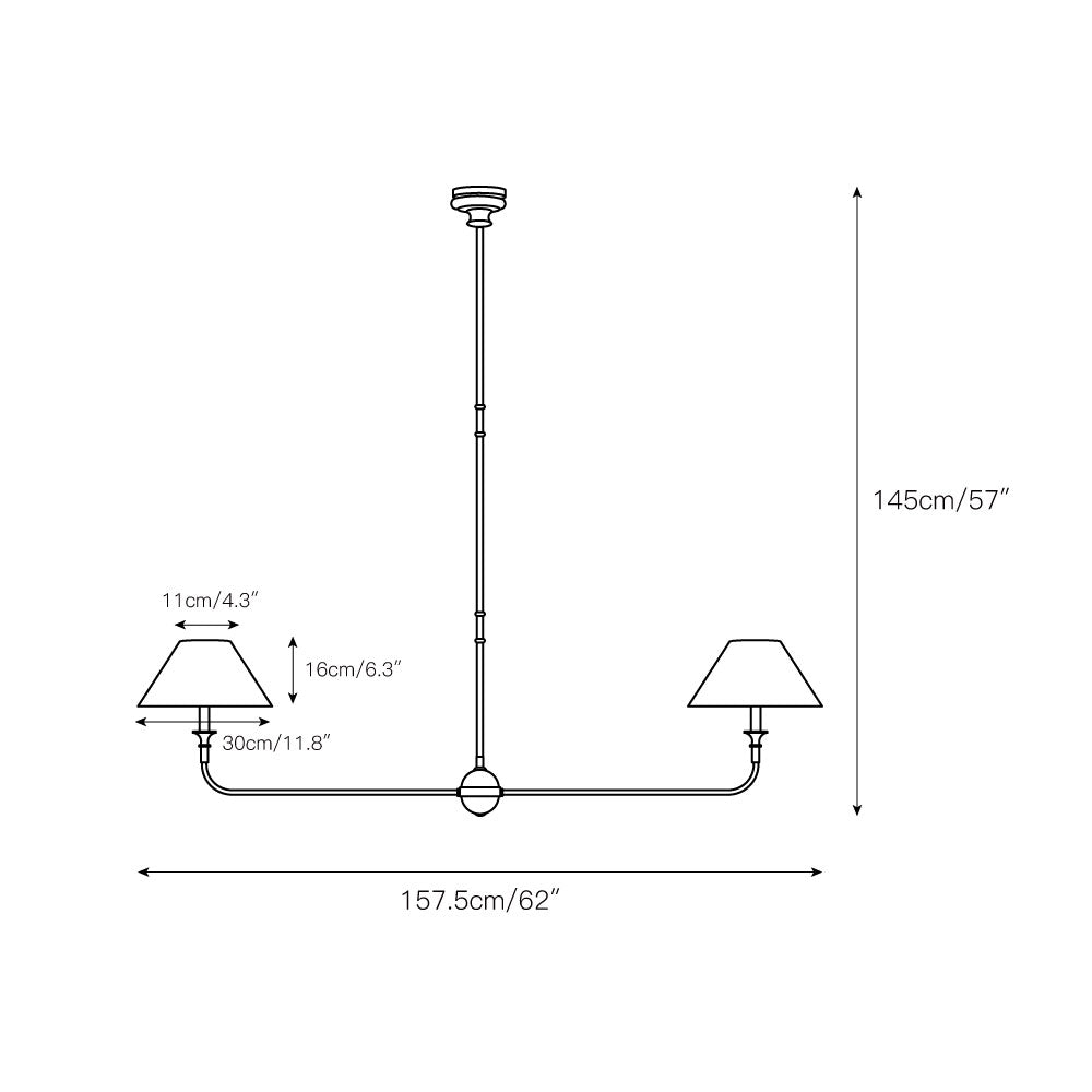 Degirut Modern Linear LED Chandelier Living Room Bedroom