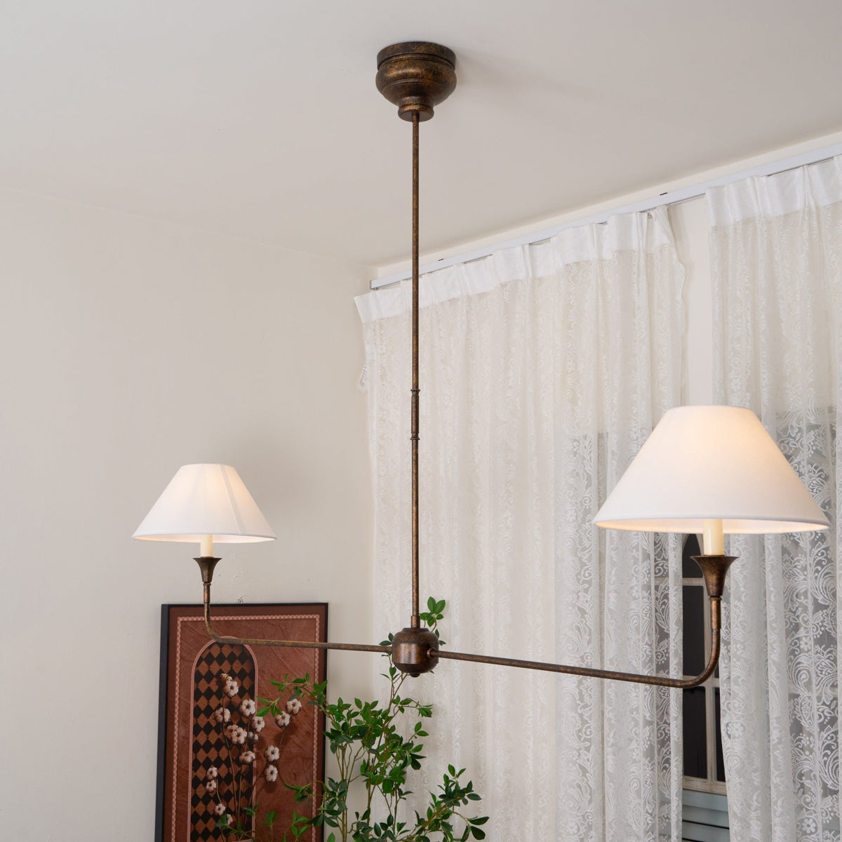 Degirut Modern Linear LED Chandelier Living Room Bedroom