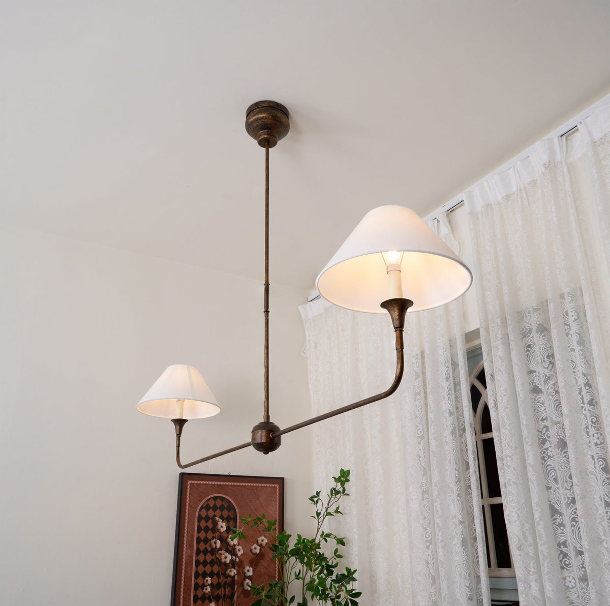Degirut Modern Linear LED Chandelier Living Room Bedroom
