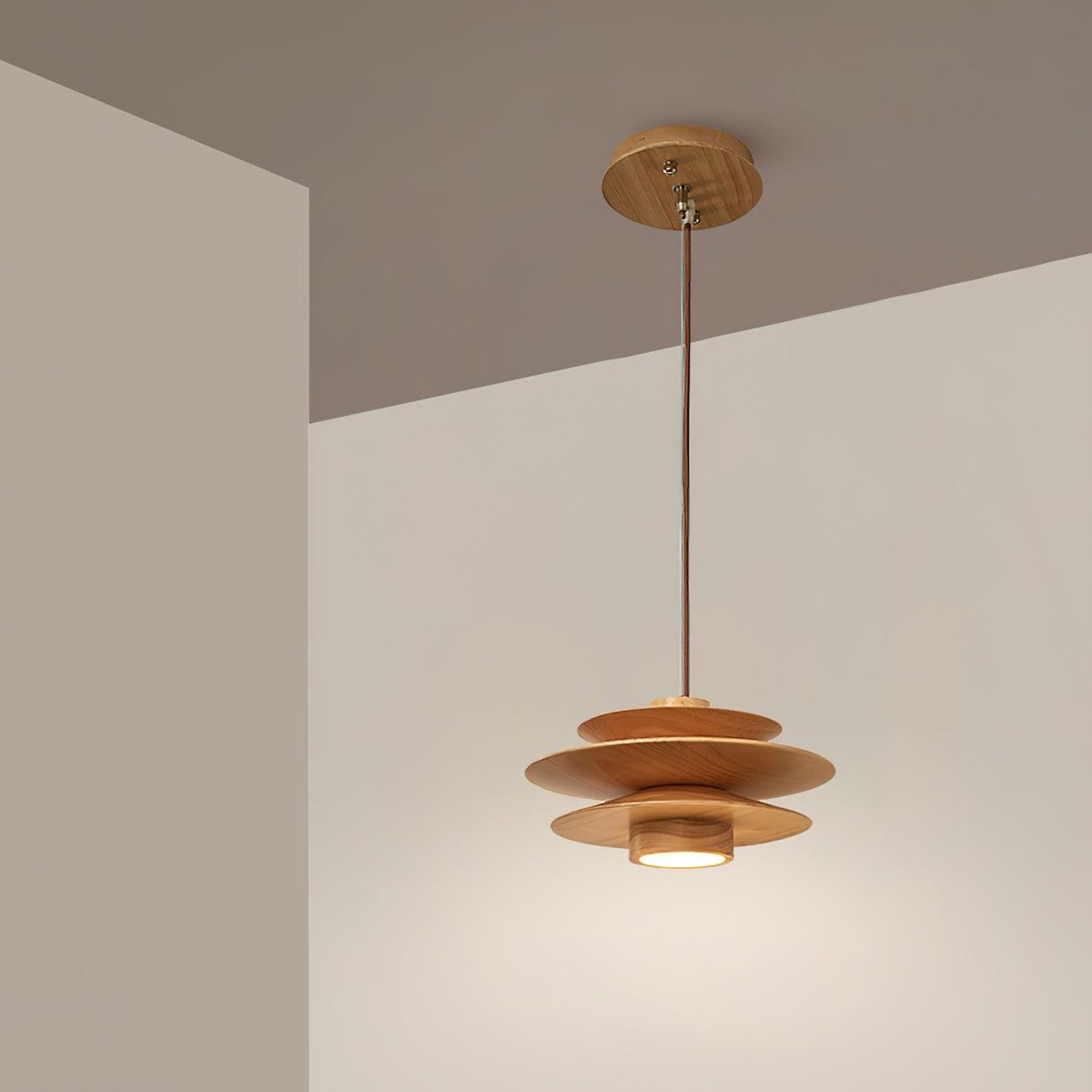Nemasit Mid Century Walnut Pendant Light