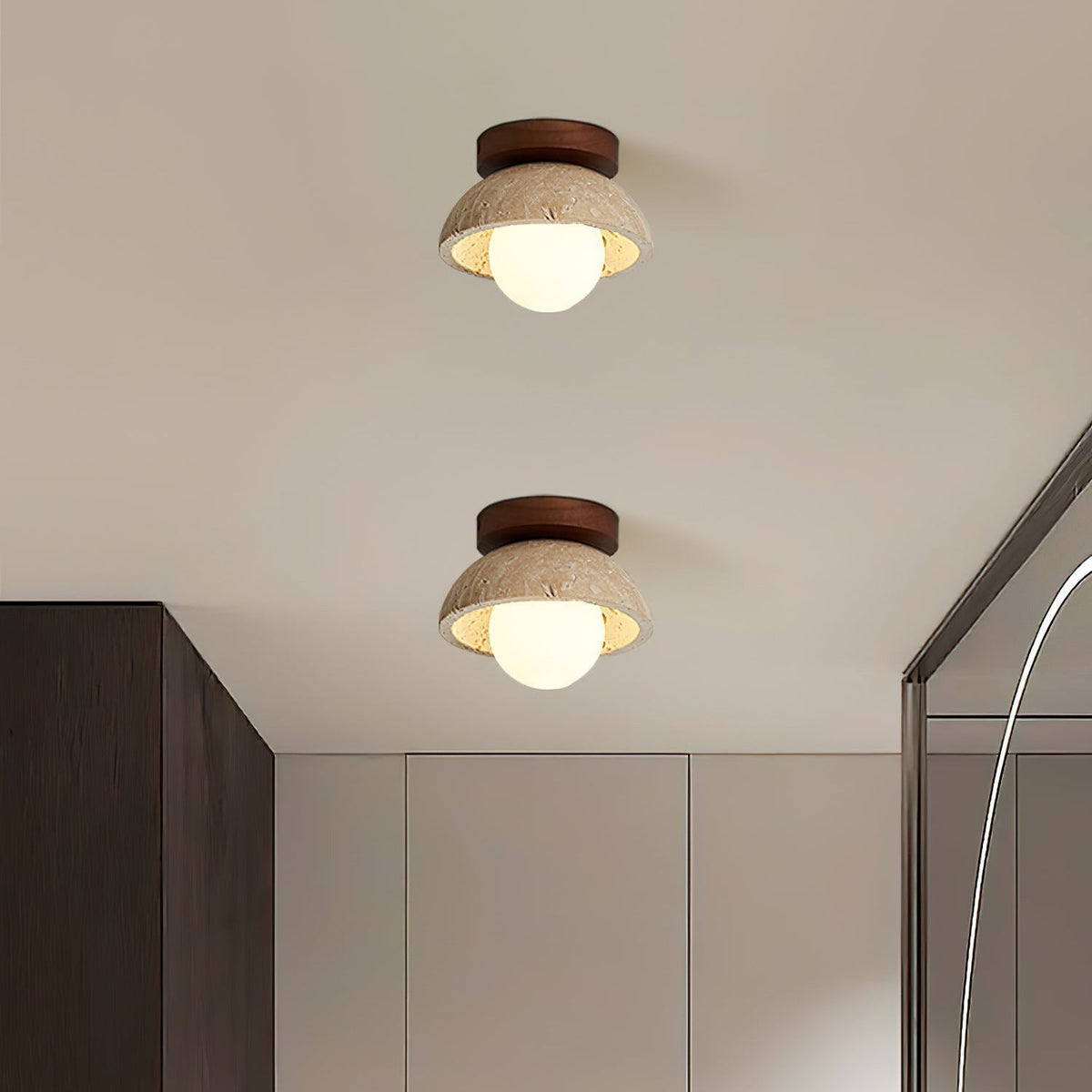 Ferovut Minimalist Travertine Ceiling Light