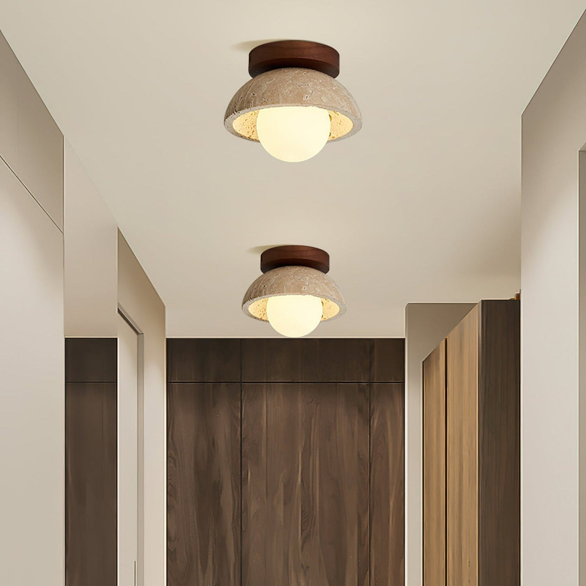 Ferovut Minimalist Travertine Ceiling Light