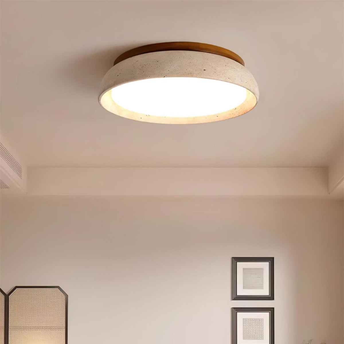 Gadigem Ceiling Light Piedra Travertine