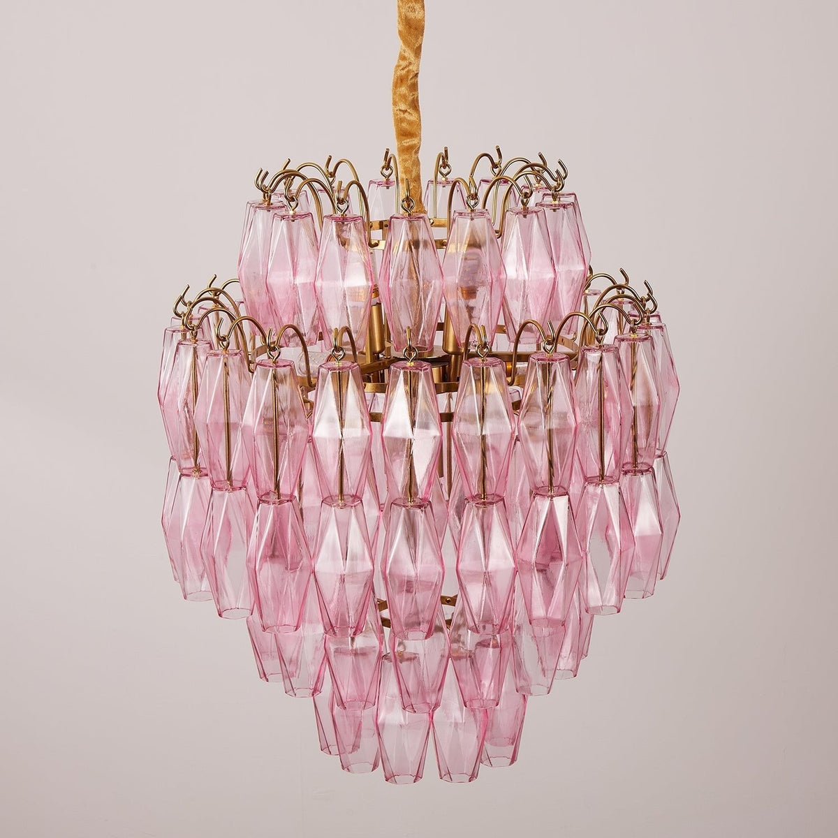 Celenine Chandelier Pink Murano Glass Layered Glam