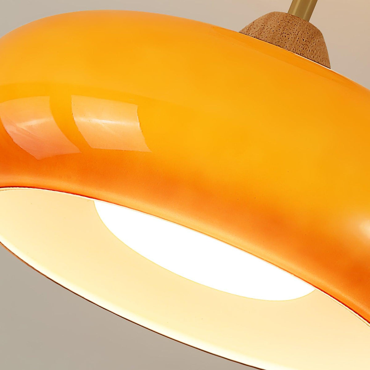 Wukugis Flush Mount Ceiling Light Glass Wood &Orange&White