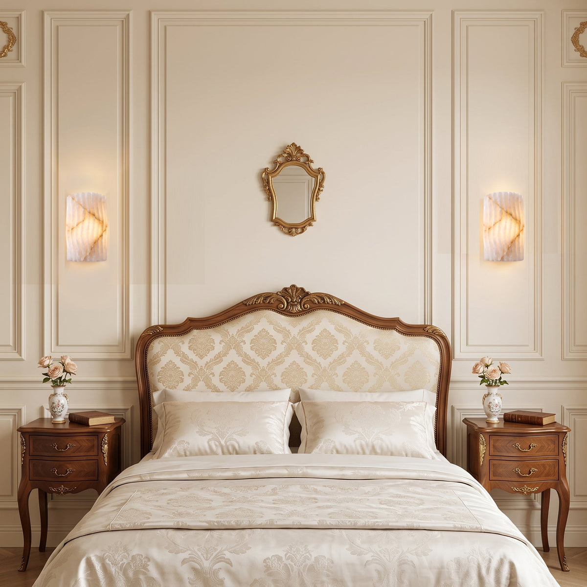 Fluted Alabaster Wall Sconce