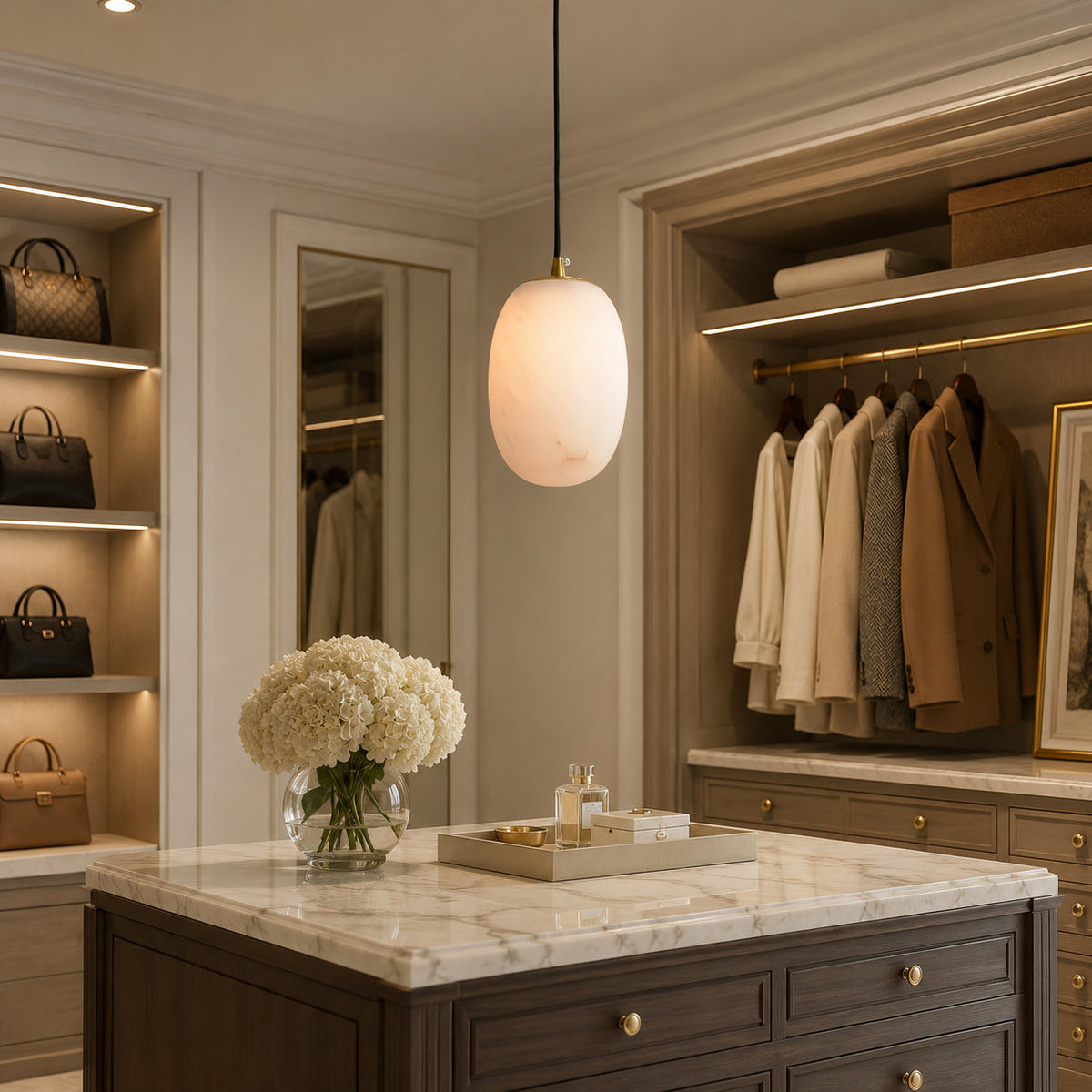 Pod Mini Alabaster Pendant Light
