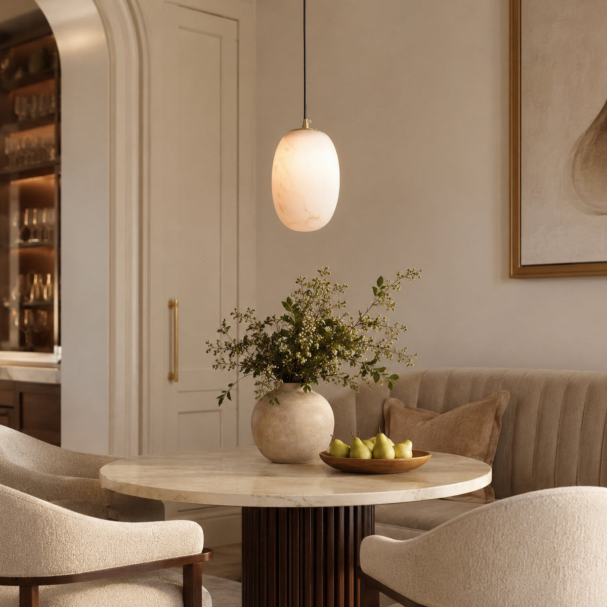 Pod Mini Alabaster Pendant Light