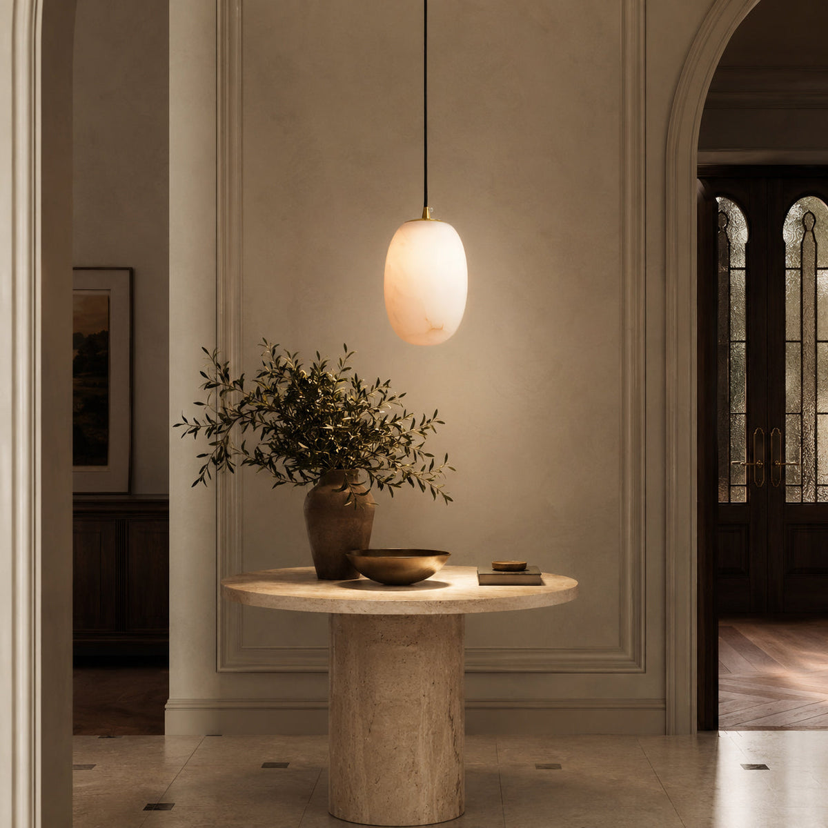 Pod Mini Alabaster Pendant Light