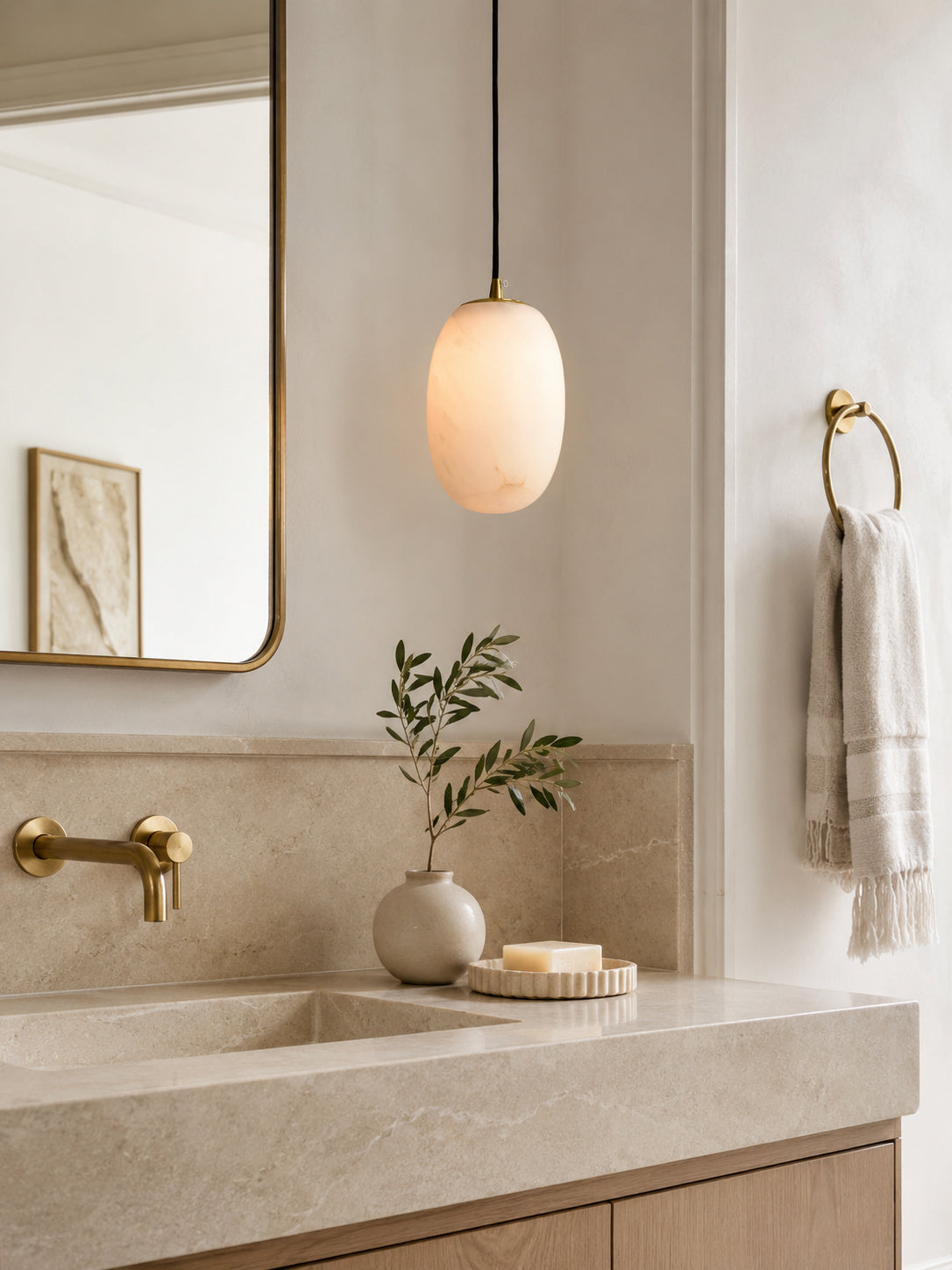 Pod Mini Alabaster Pendant Light