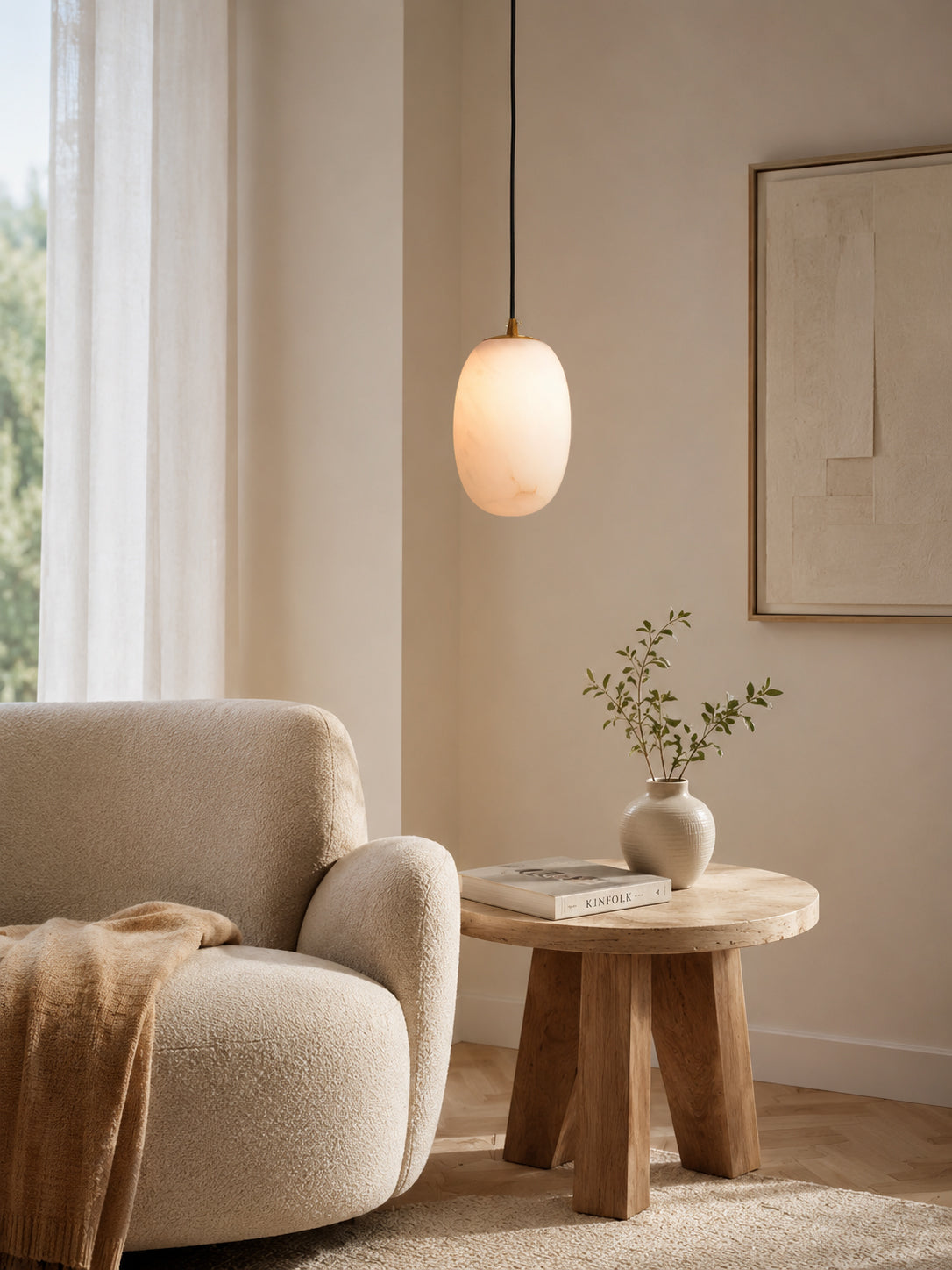 Pod Mini Alabaster Pendant Light