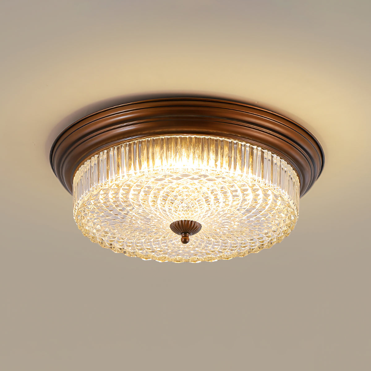 Ulcarir Retro Glass Flush Ceiling Lamp
