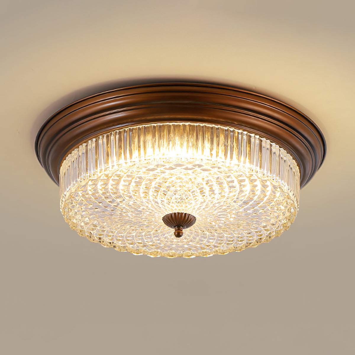 Ulcarir Retro Glass Flush Ceiling Lamp
