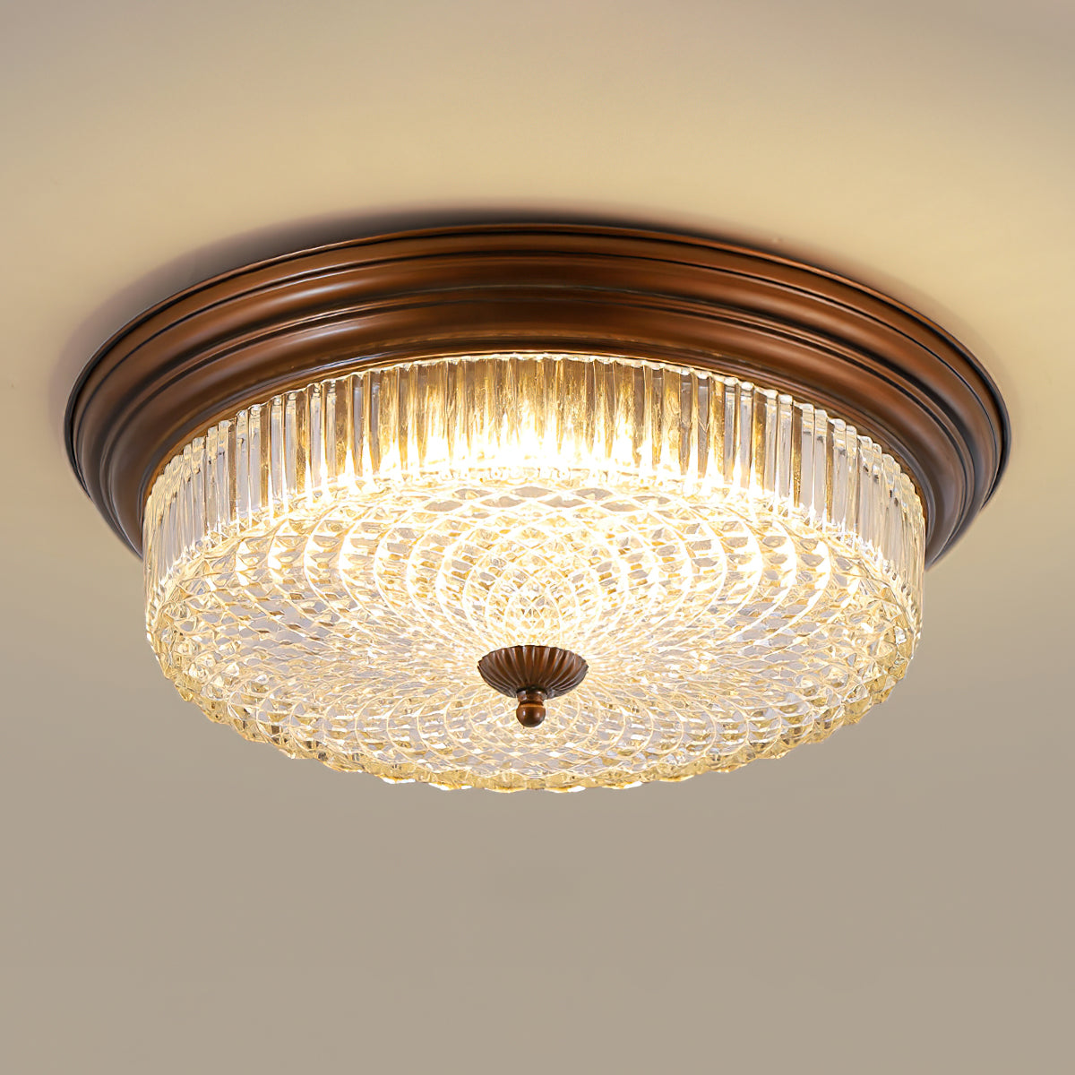 Ulcarir Retro Glass Flush Ceiling Lamp