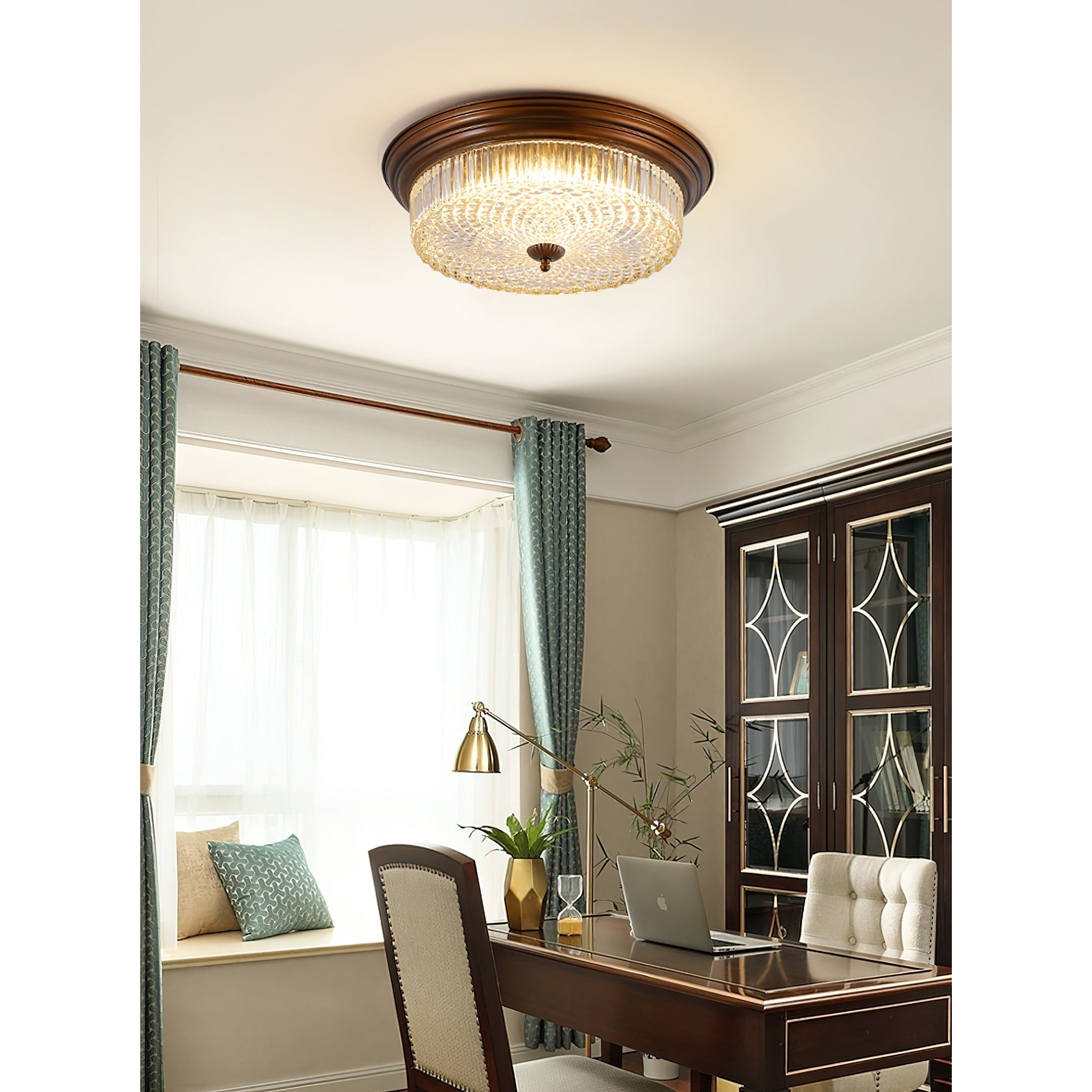 Ulcarir Retro Glass Flush Ceiling Lamp