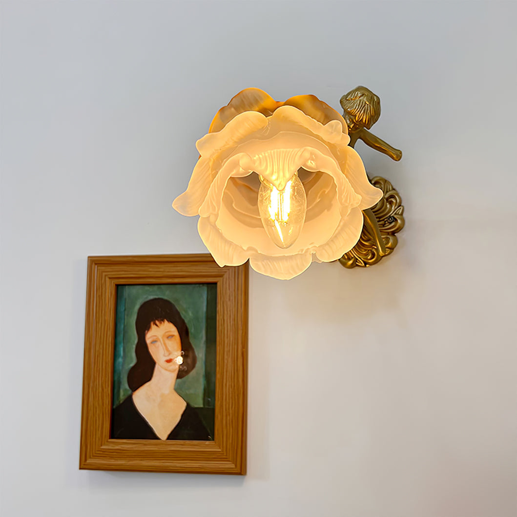 Popemut Glass Rose Wall Lamp