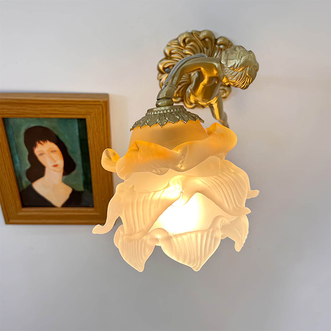 Popemut Glass Rose Wall Lamp