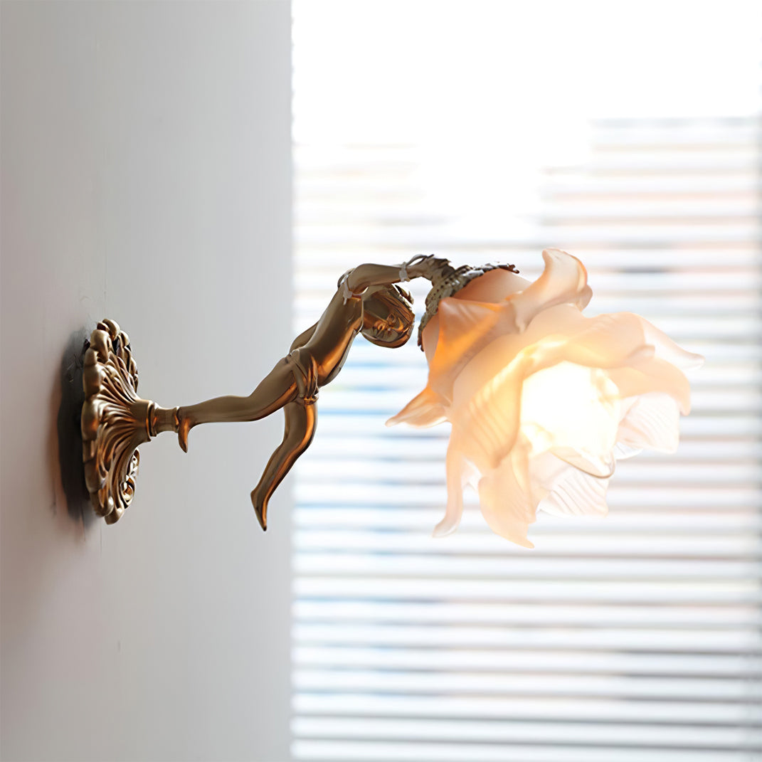 Popemut Glass Rose Wall Lamp