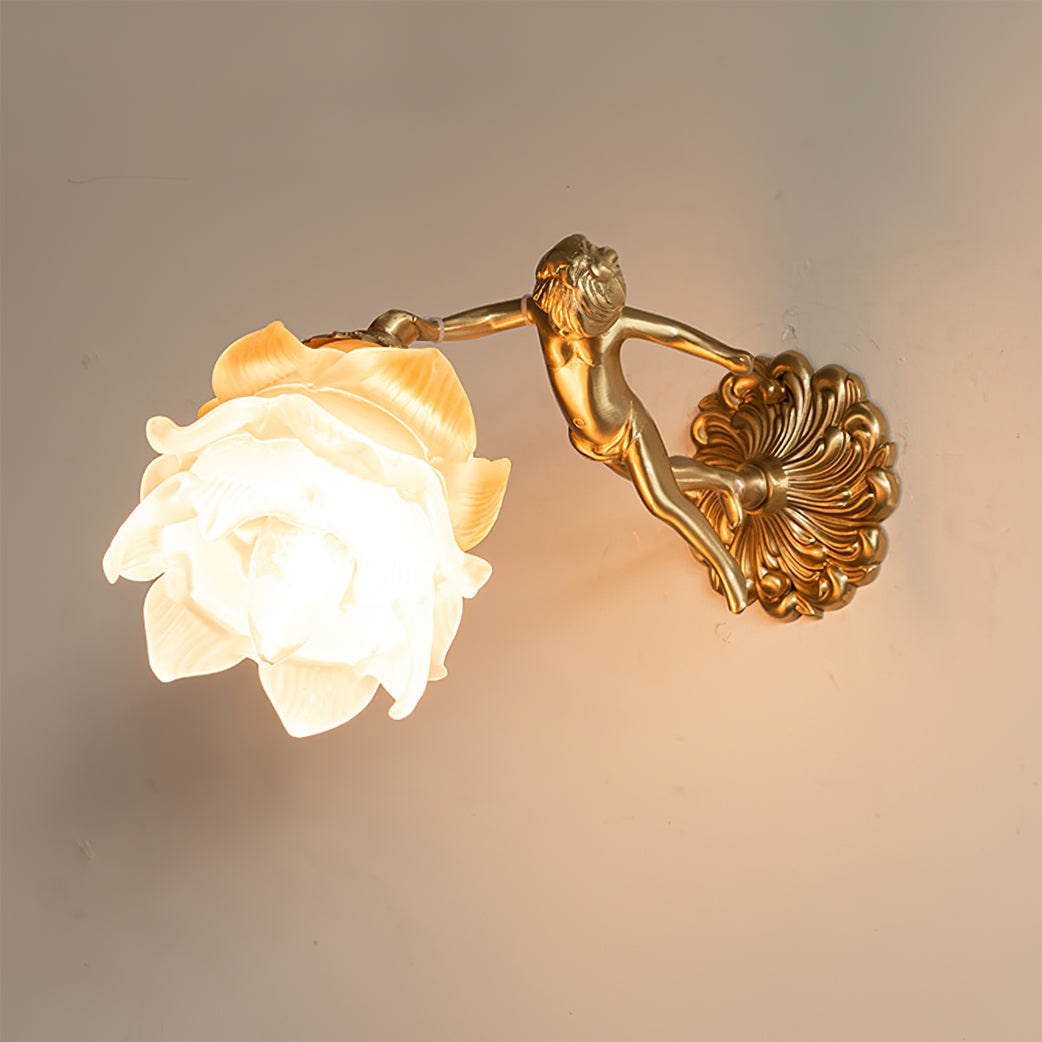 Popemut Glass Rose Wall Lamp