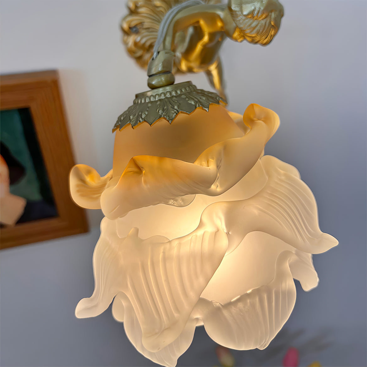Popemut Glass Rose Wall Lamp