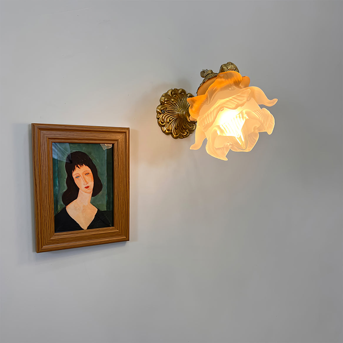 Popemut Glass Rose Wall Lamp