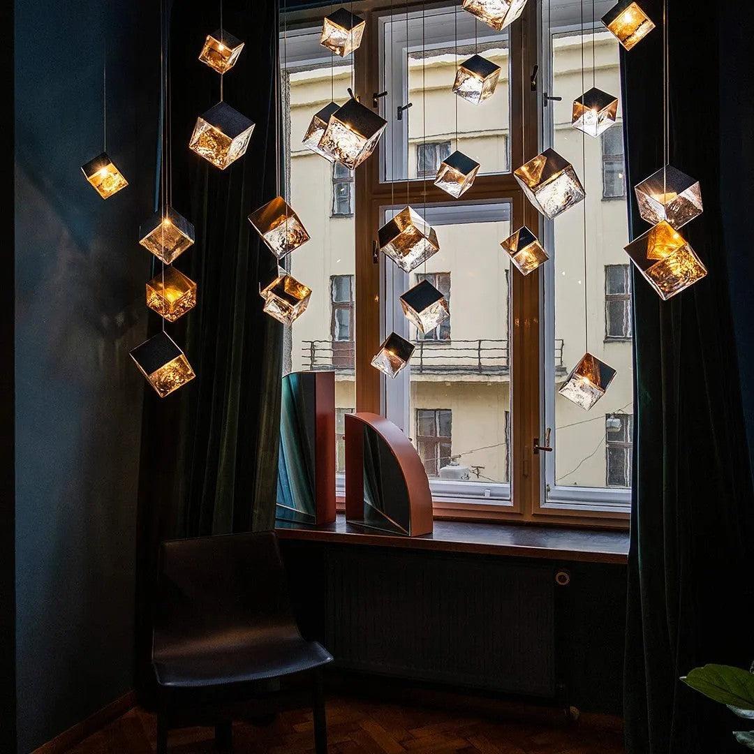 Teriorena Artistic Geometric Cube Chandelier