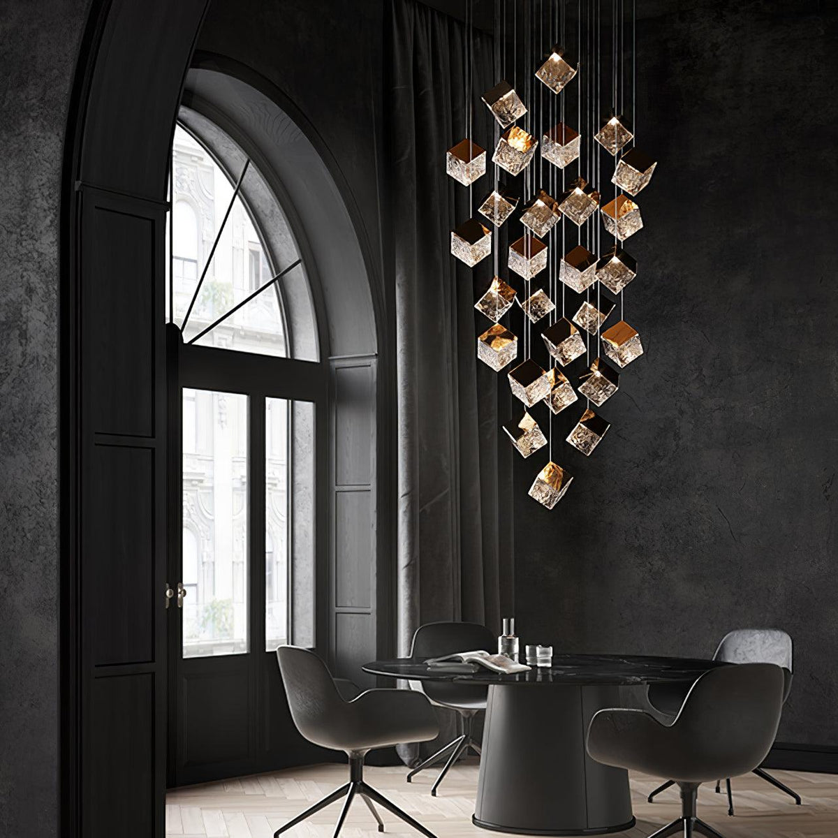 Teriorena Artistic Geometric Cube Chandelier