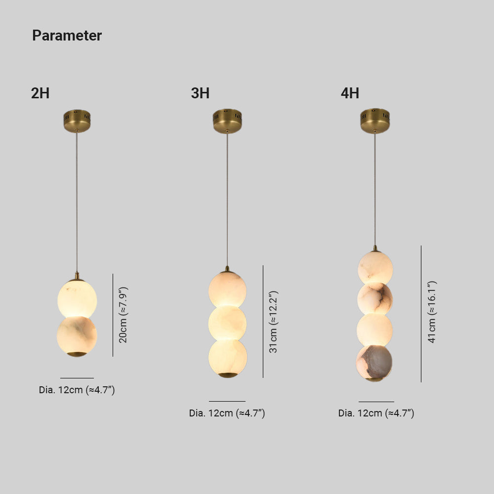 Lasides Alabaster Pendant Light Head 2 /3/4