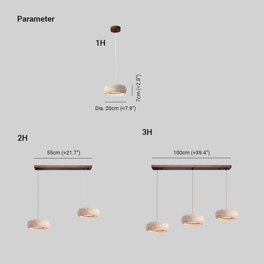 Miledom Donut-Shaped Pendant Lights Travertine