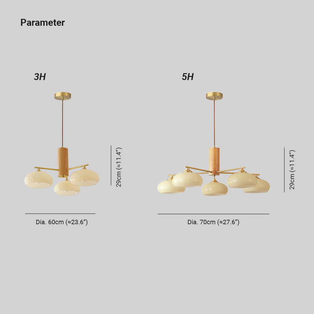 Pinaber Glass Persimmon Chandeliers
